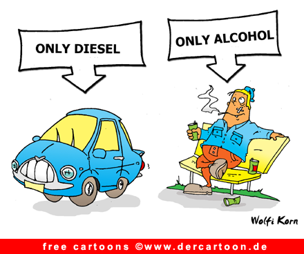 Diesel and alcohol Cartoon free - Lustige Bilder, Cartoons kostenlos