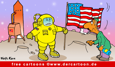 Astronaut auf dem Mond Cartoon - Lustige Bilder, Cartoons kostenlos