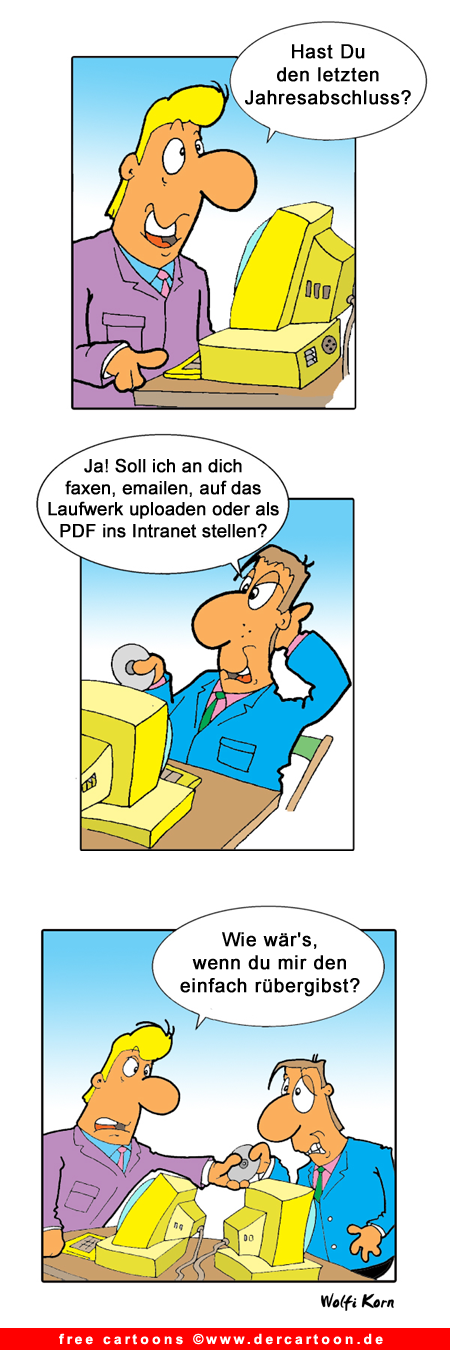 Free Cartoon im Buero - Lustige Bilder, Cartoons kostenlos