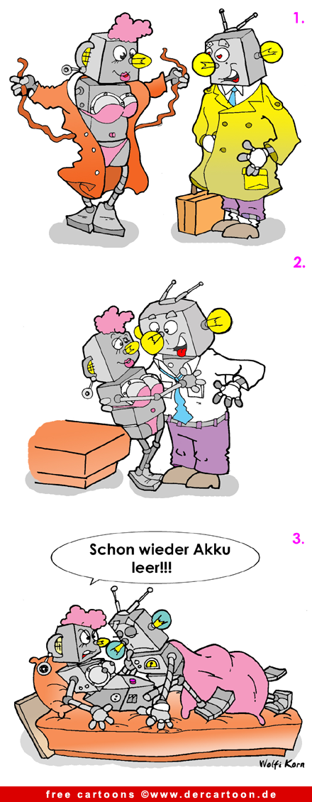 Roboter-Liebe Cartoon kostenlos - Lustige Bilder, Cartoons kostenlos