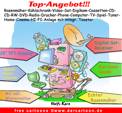 IT Cartoon Kuehlschrank gratis - Lustige Bilder, Cartoons kostenlos