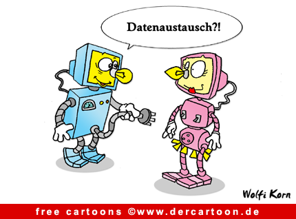 Roboter Cartoon-Bild kostenlos - Lustige Bilder, Cartoons kostenlos