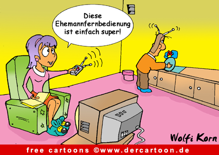 Familie Cartoons - Ehemannfernbedienung - Lustige Bilder, Cartoons kostenlos