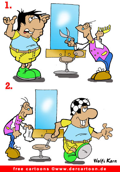 Friseur Cartoon gratis Fussballfan - Witze Friseur - Lustige Bilder, Cartoons kostenlos