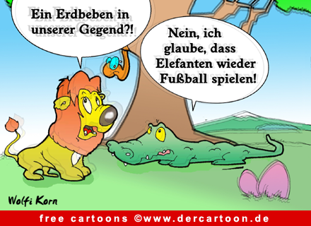 Fussball in Dschungel Cartoonbild kostenlos - Lustige Bilder, Cartoons kostenlos