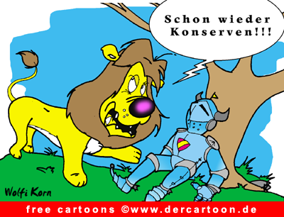 Löwe und Ritter Cartoon - Lustige Bilder, Cartoons kostenlos