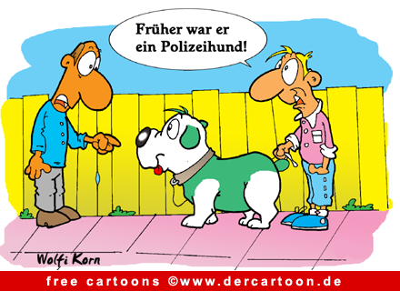 Polizeihund Bild-Cartoon kostenlos - Lustige Bilder, Cartoons kostenlos