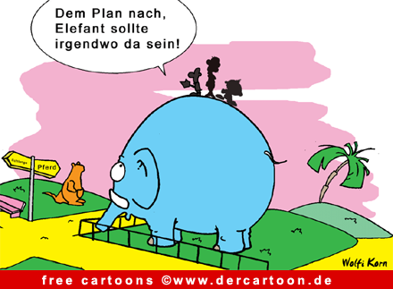 Elefant im Zoo Cartoon - Lustige Bilder, Cartoons kostenlos