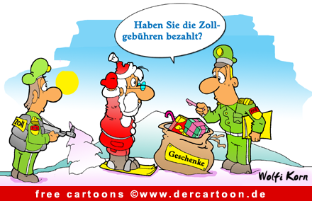 Weihnachten Cartoon Zoll und Weihnachtsmann - Lustige Bilder, Cartoons kostenlos