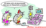 Cartoon Igel und Wasserbett