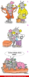 Roboter-Liebe Cartoon kostenlos