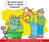 Computerwurm - Computer Karikaturen