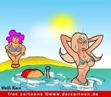 Sexy Girl auf dem Strand Cartoon free