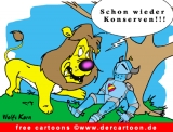 Löwe und Ritter Cartoon