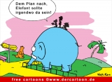 Elefant im Zoo Cartoon